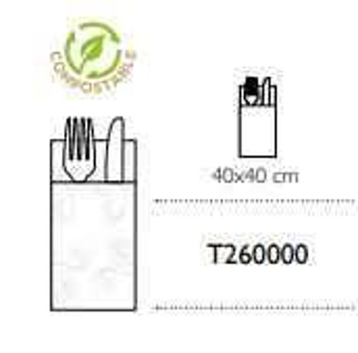 Imagen de SERVILLETA KANGUR 40X40  BLANCO 12P50